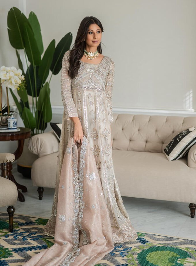 Blush Organza Peshwas with Sharara & Dupatta