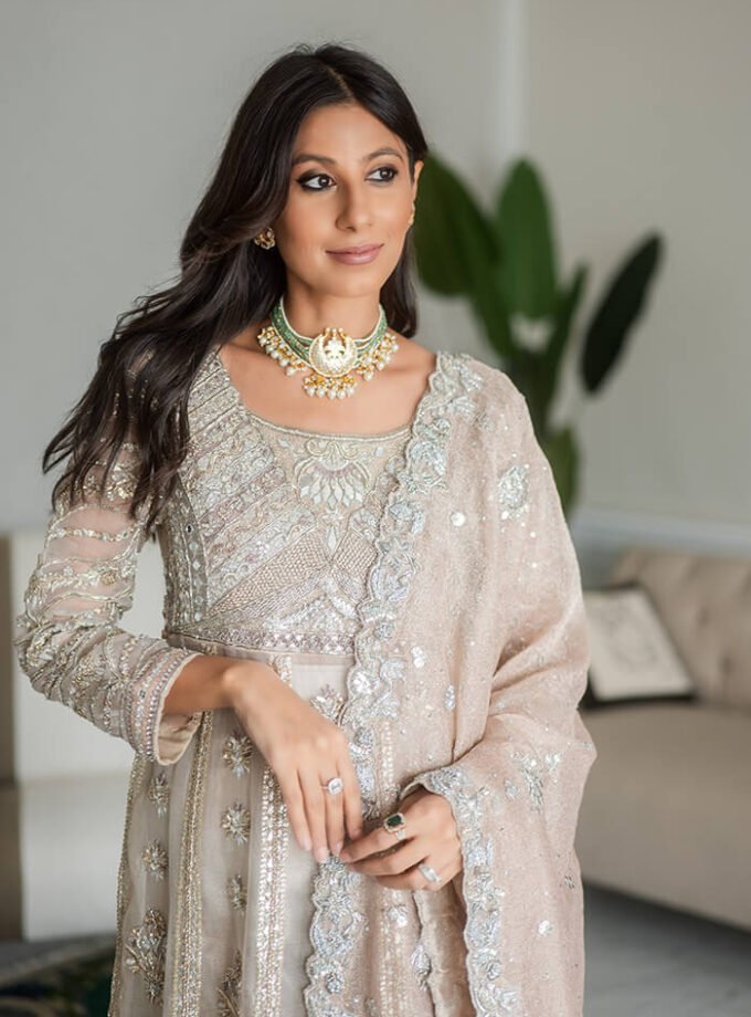 Blush Organza Peshwas with Sharara & Dupatta