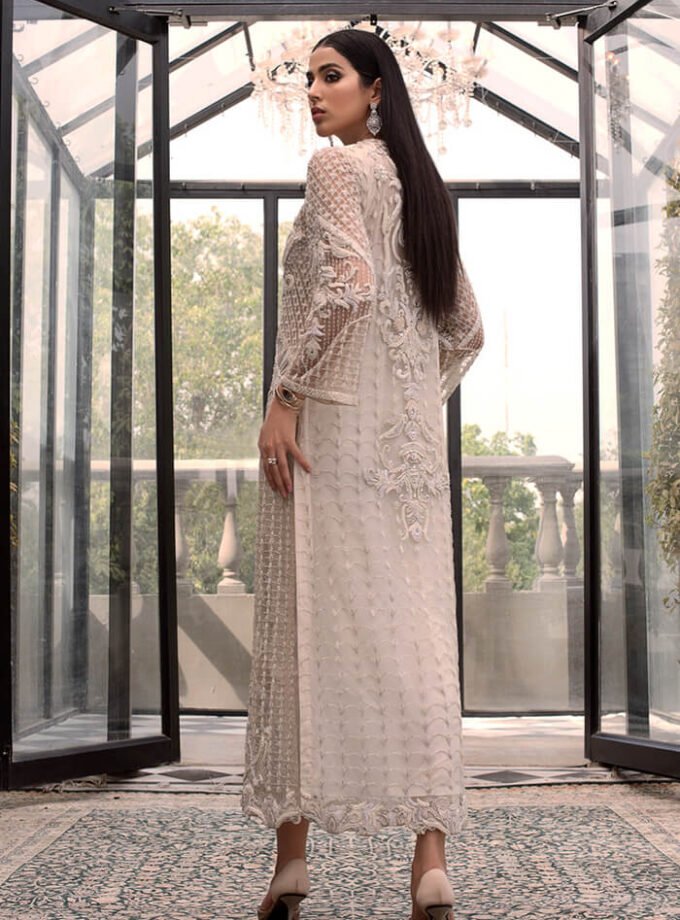 Ivory Net Kameez