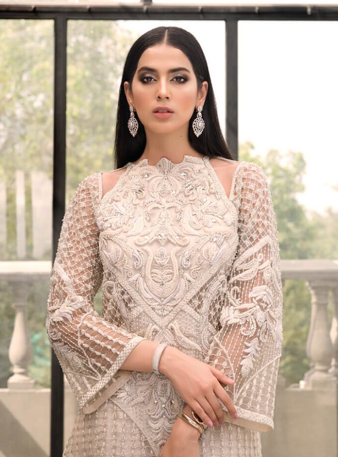 Ivory Net Kameez