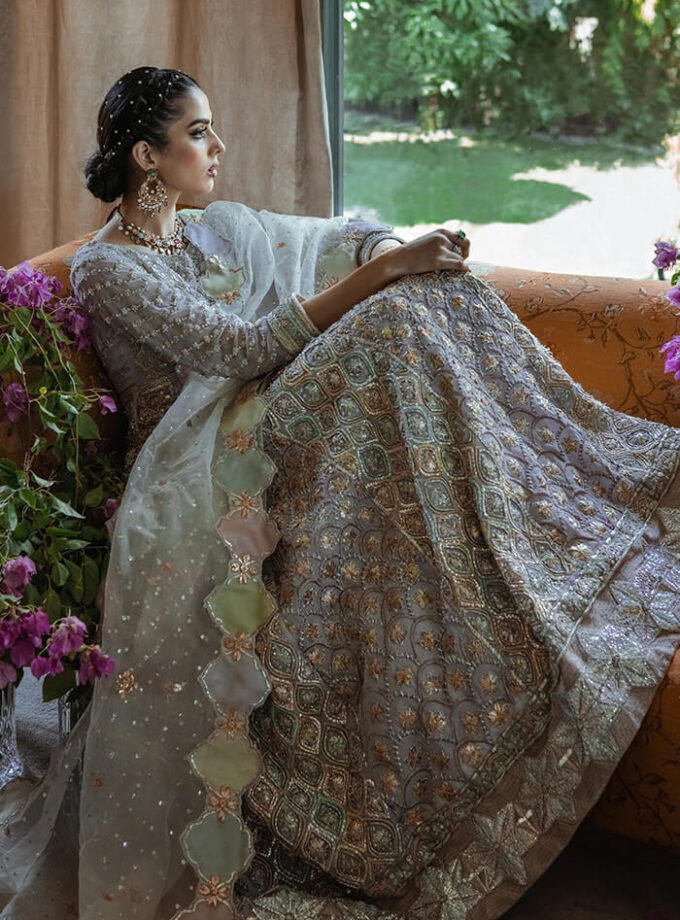 Lilac Panelled Peshwas with Trouser & Dupatta