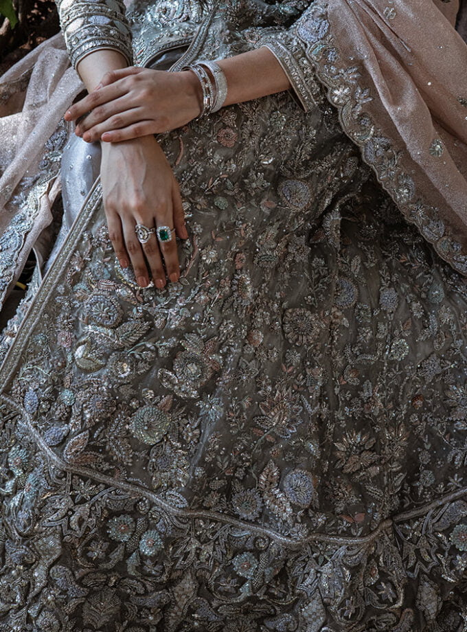 Tissue Shirt with Lehnga & Dupatta