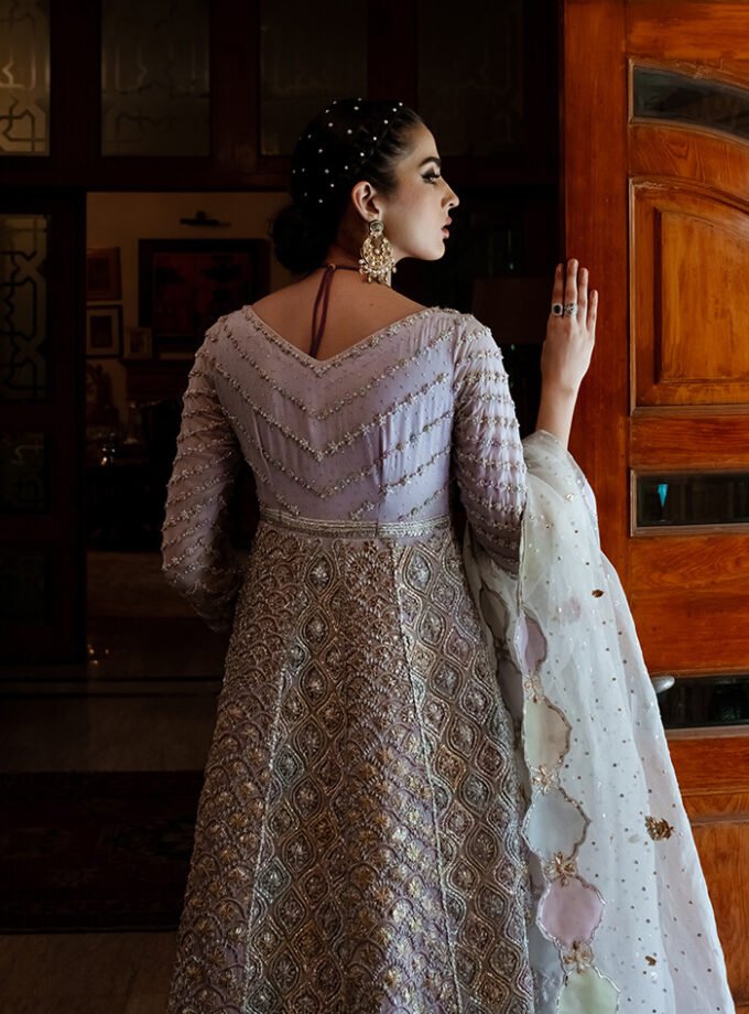 Lilac Panelled Peshwas with Trouser & Dupatta