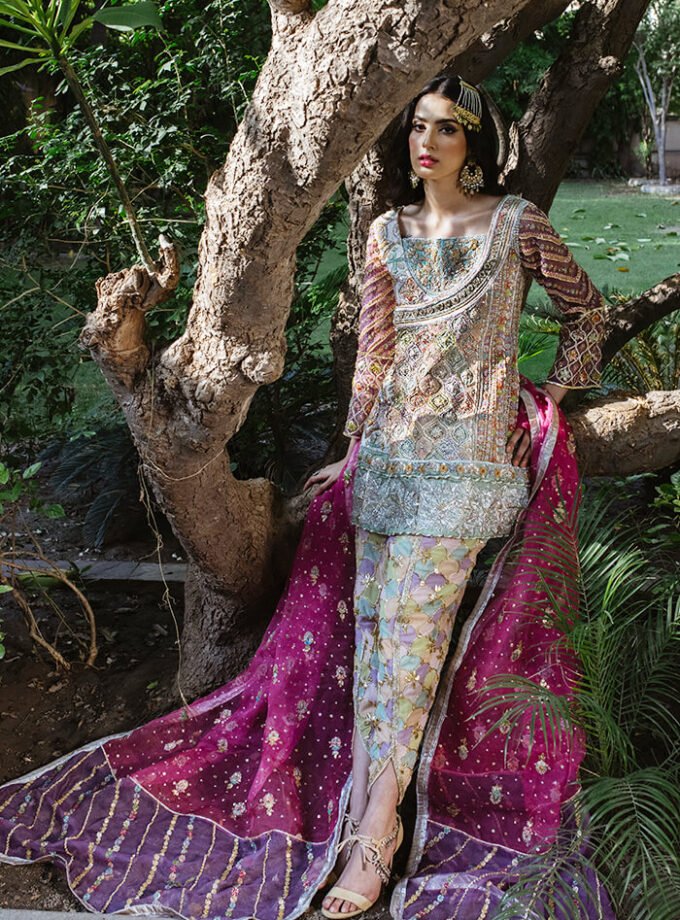 Angrakha Shirt with Trouser & Dupatta