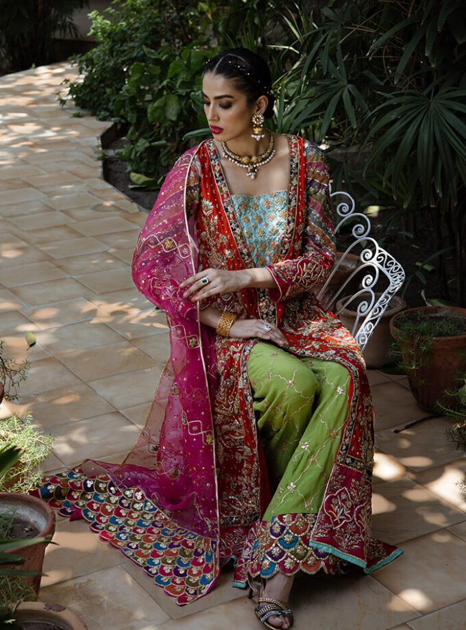 Hand-worked Kameez with Trouser & Dupatta