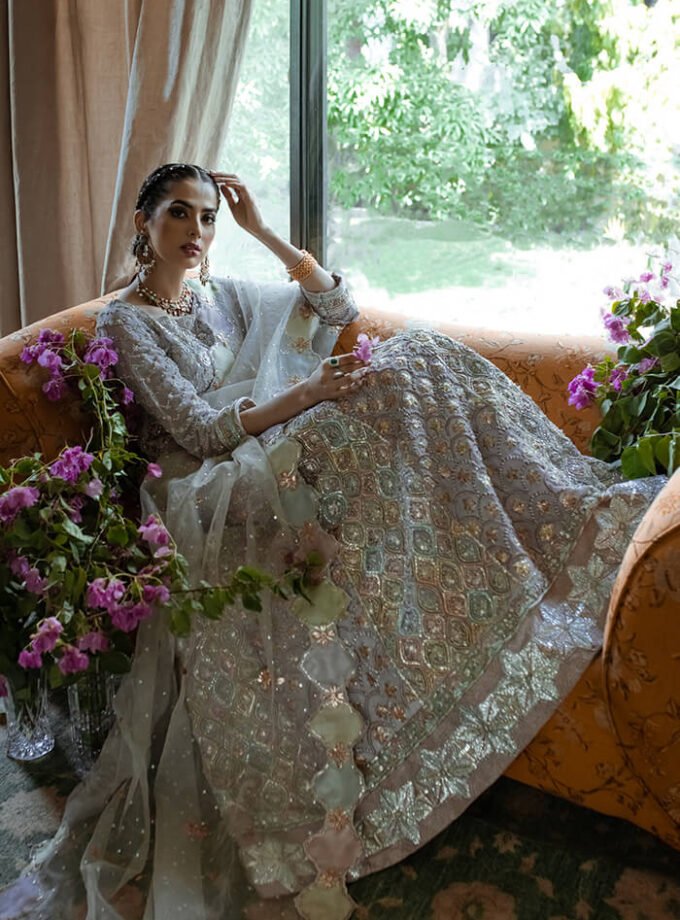 Lilac Panelled Peshwas with Trouser & Dupatta