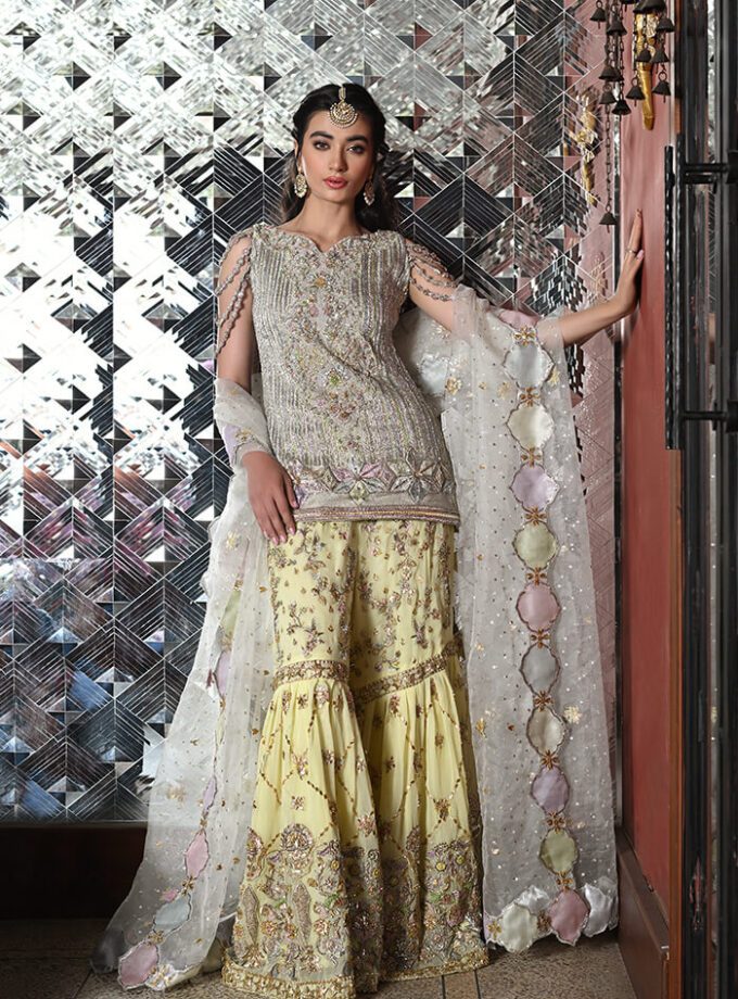 Gota Silk Shirt with Gharara & Dupatta