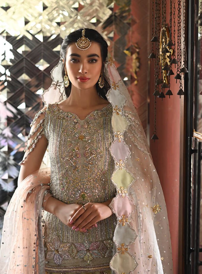 Gota Silk Shirt with Gharara & Dupatta