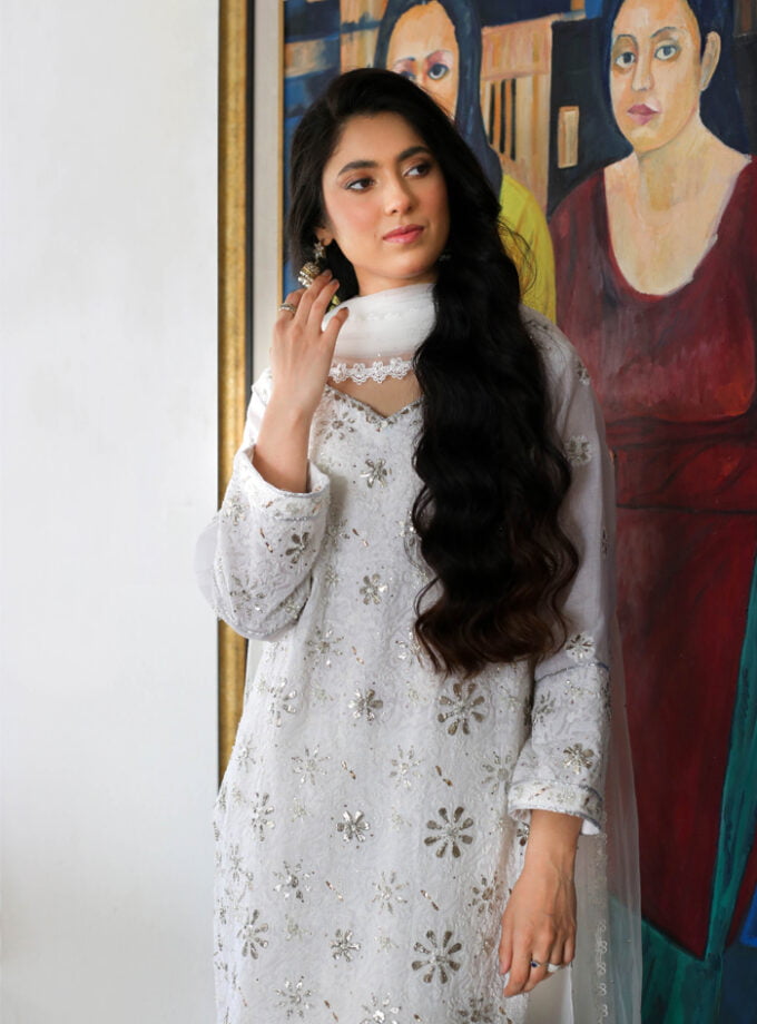 White Chikankari Kurta