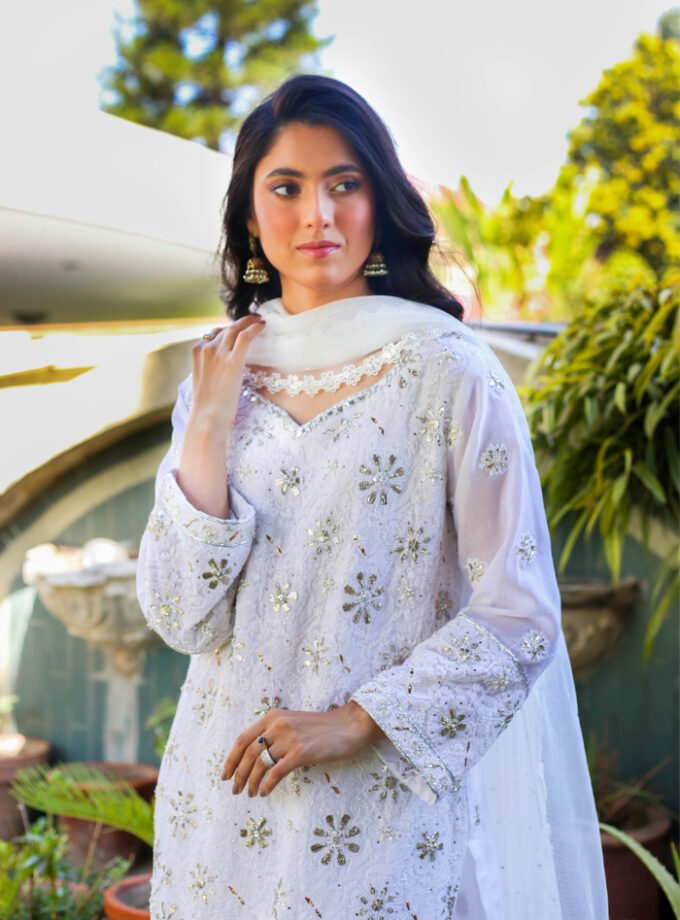 White Chikankari Kurta
