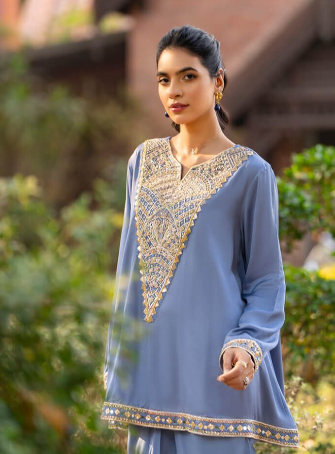 Short Silk Flared Shirt