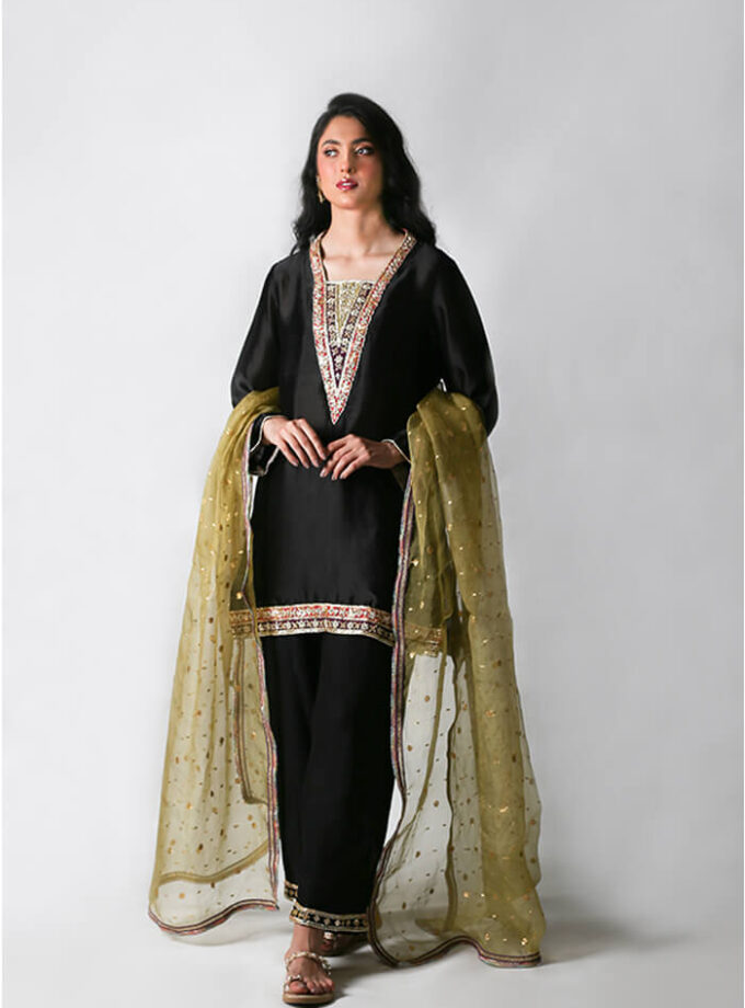 Black Organza Silk Shirt