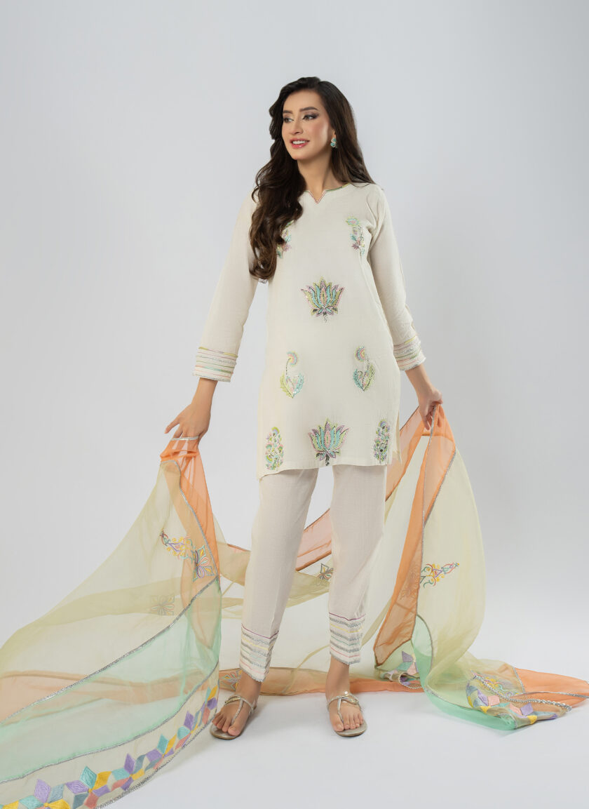 Shirt with Trouser & Dupatta - Image 4