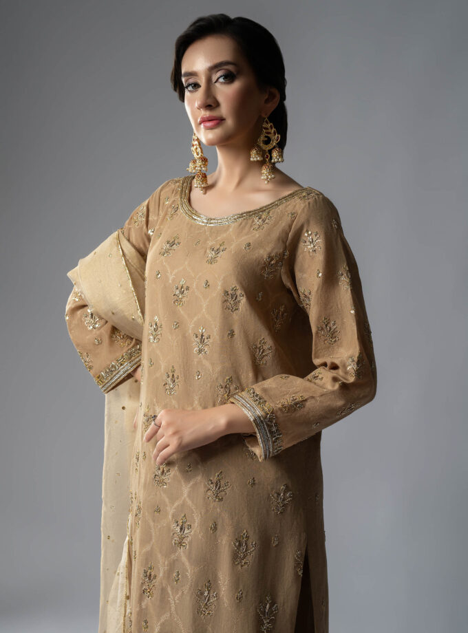 Gold shalwar kameez