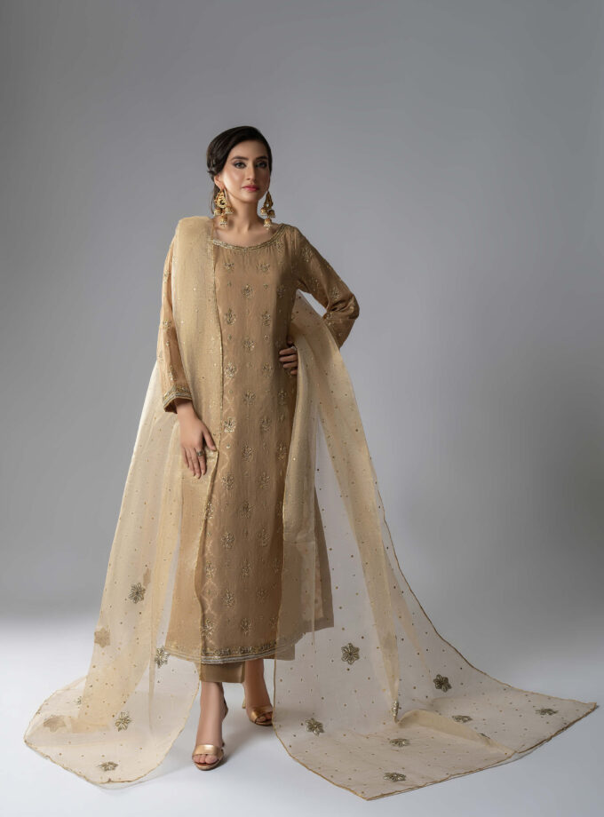 Gold shalwar kameez
